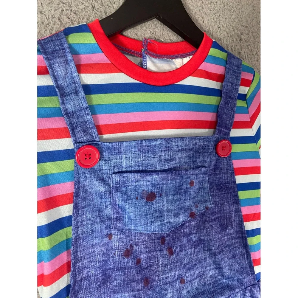 Chucky Girls' Costume Dress Child's Play Doll Halloween Kids Large 10-12 Striped